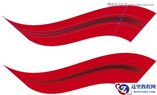 Illustrator绘制简单的逼真红绸缎教程