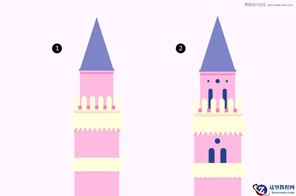 Illustrator绘制梦幻卡通风格的城堡