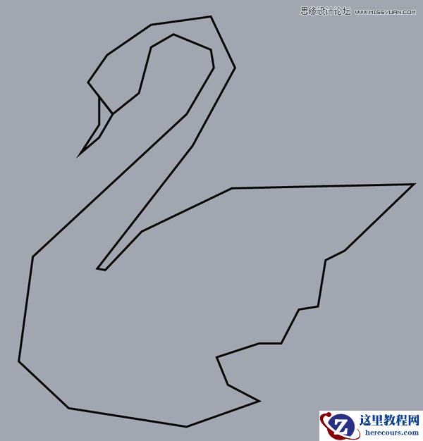 Illustrator绘制折纸风格的天鹅图标教程