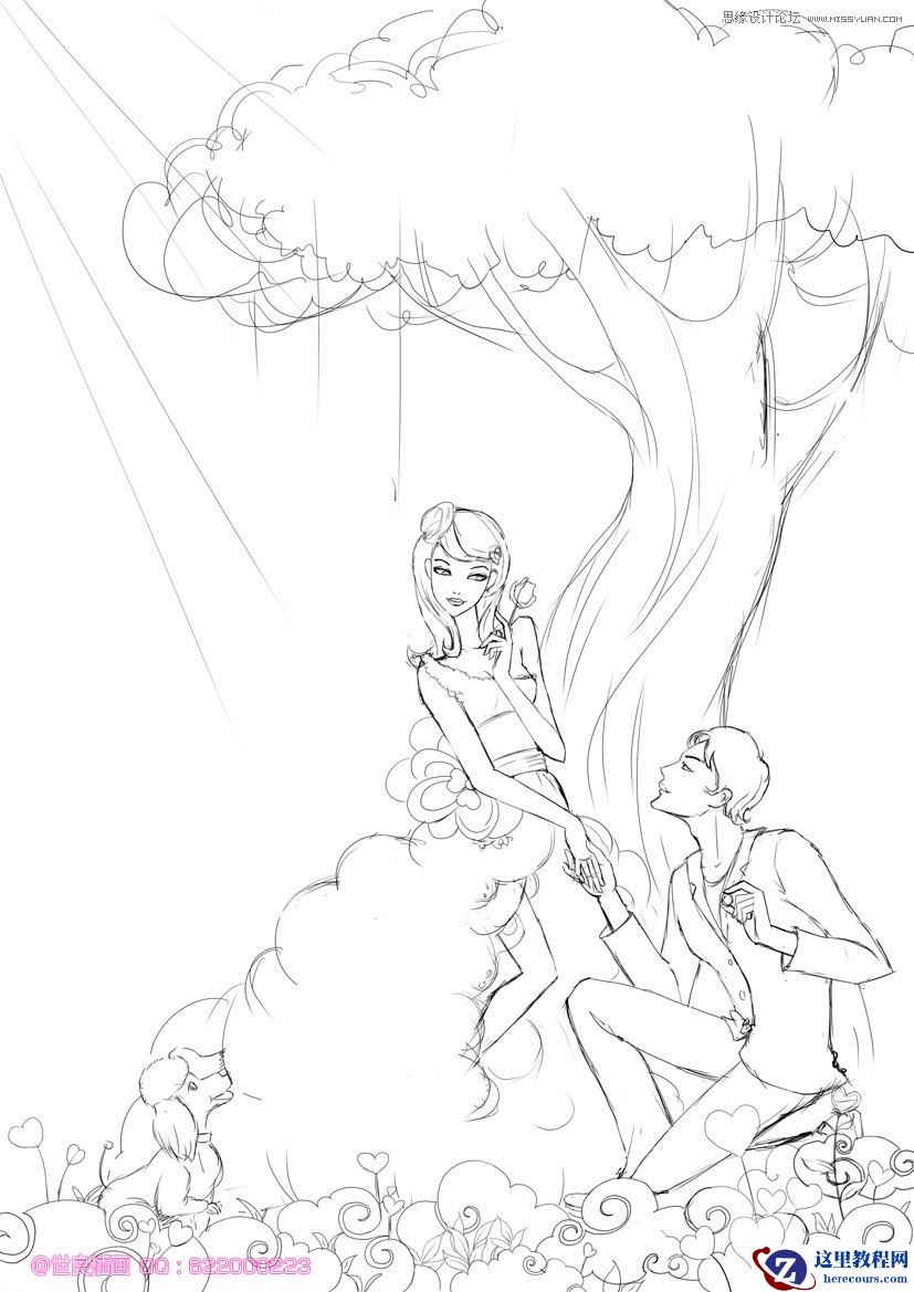 Illustrator绘制浪漫时尚的情人节插画场景