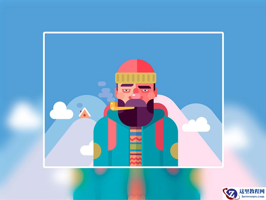 Illustrator用简单形状绘制扁平人像插画