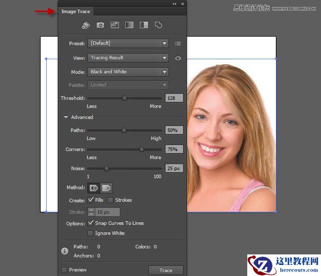 Illustrator调出人物照片质感的黑白效果