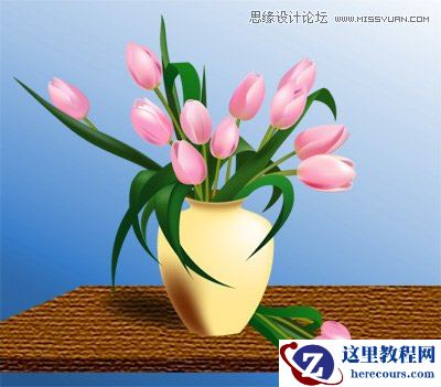 Illustrator使用渐变网格工具绘制漂亮郁金香