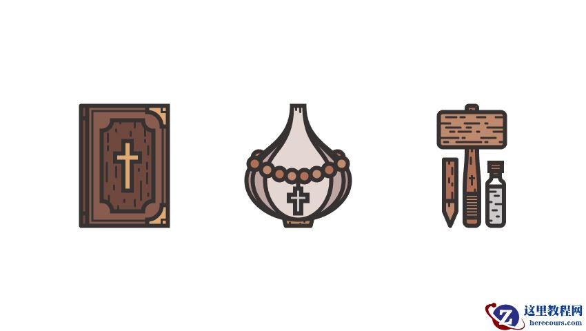 Illustrator绘制卡通的吸血鬼猎人图标