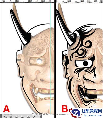 Illustrator绘制恶魔的面具插画图腾