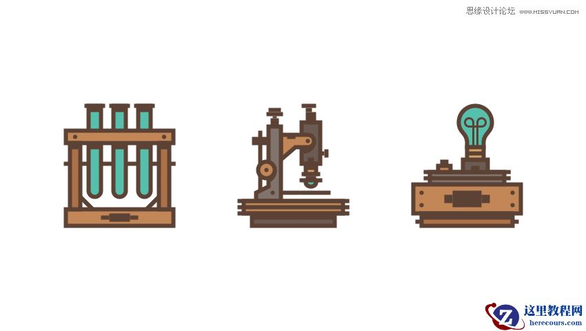 复古图标:AI设计科学主题图标教程