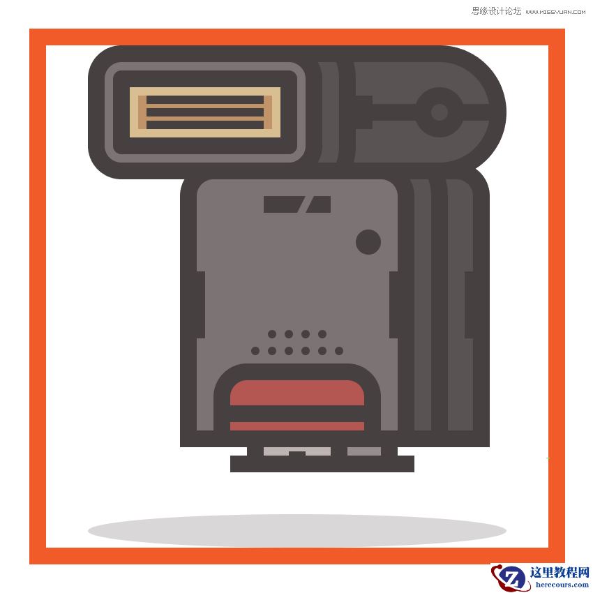 Illustrator绘制复古风格的闪光灯图标