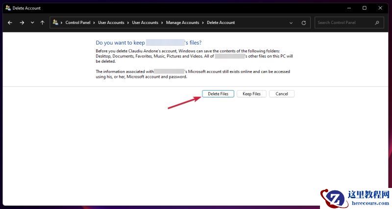 怎样使用控制面板删除Microsoft帐户？