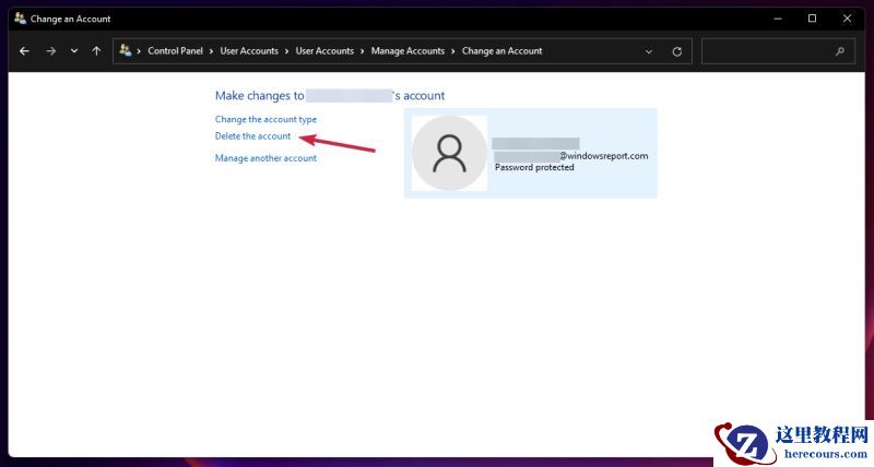 怎样使用控制面板删除Microsoft帐户？
