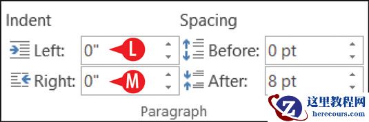 您可以使用“布局”选项卡的“段落”组来控制左右缩进。