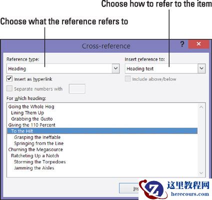 输入交叉引用。
