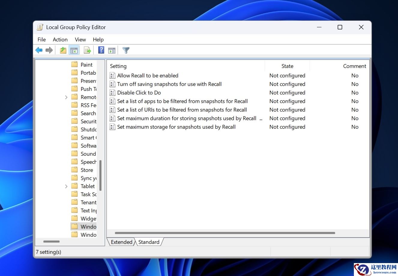 Win11 24H2关闭Recall AI回顾功能的方法