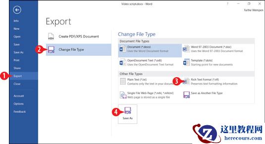 选择另一种保存文档的格式。