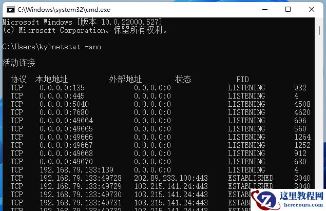 怎么看端口有没有被占用？Win11查看端口是否占用的方法