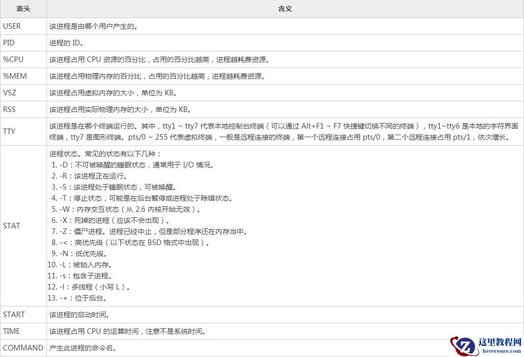 Linux新手入门：PS命令查看正在运行的进程