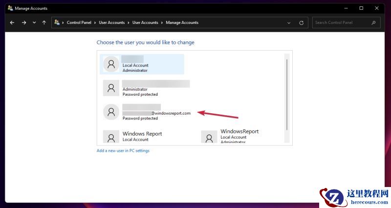 怎样使用控制面板删除Microsoft帐户？