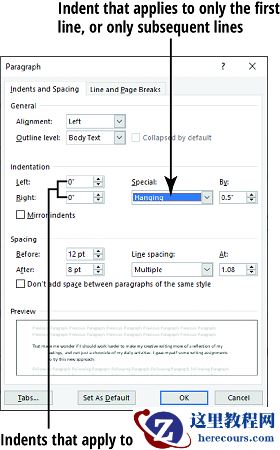 Wrod 2019段落对话框
