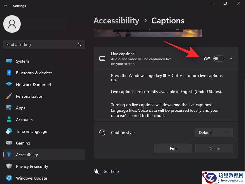 Win11 22H2如何启用系统范围实时字幕?