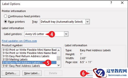 选择标签制造商和产品编号。