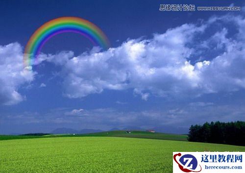 CorelDraw交互式调和工具制作卡通彩虹