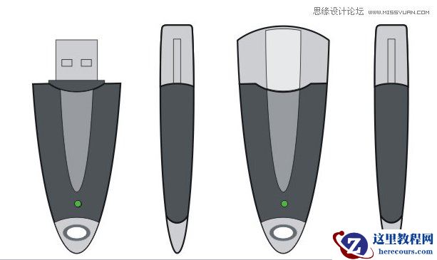 Coreldraw绘制质感效果的立体感U盘教程