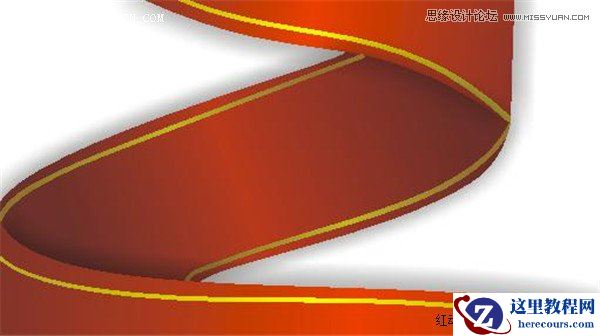 Coreldraw制作漂亮的圣诞节红色丝带