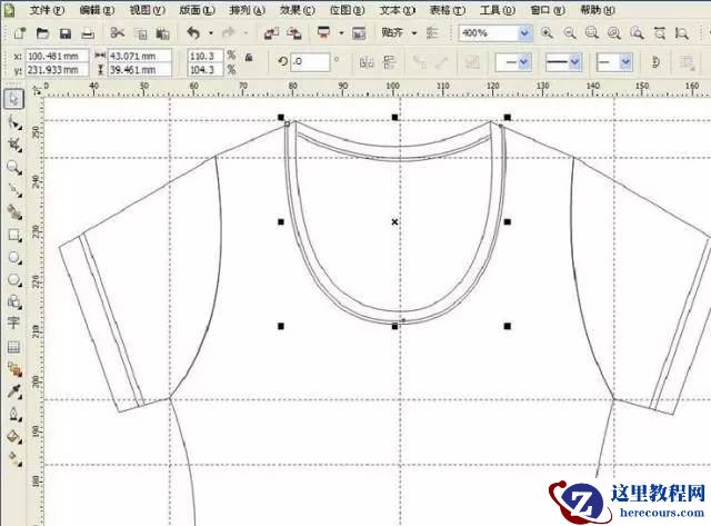Coreldraw详细解析女士T恤的款式图画法