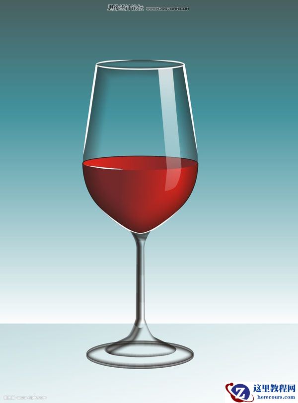 CorelDRAW绘制质感的高脚玻璃杯