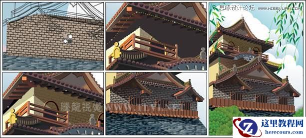 CorelDRAW绘制中国风古典建筑城楼教程