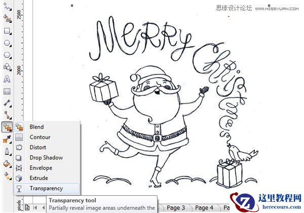 CorelDRAW绘制卡通风格的圣诞节插画