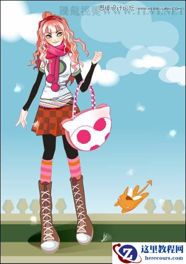 CorelDRAW绘制卡通风格的时尚美女教程