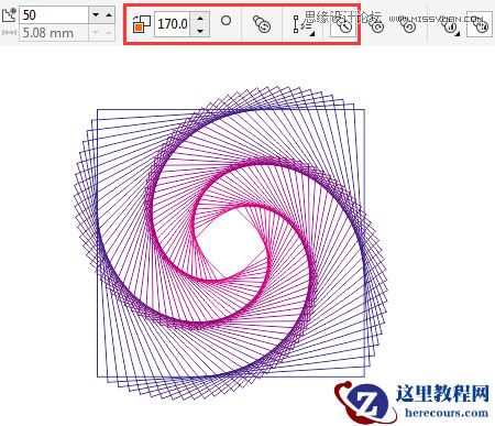 Photoshop简单制作抽象的同比缩放3维线条