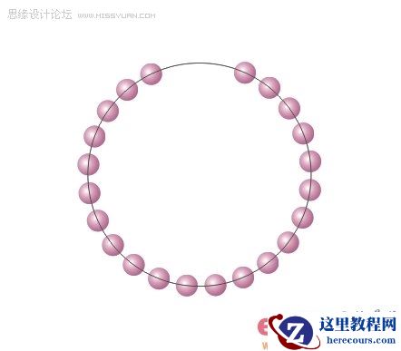 Coreldraw绘制一串发光的珍珠项链