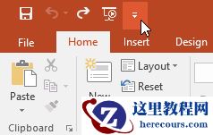 找到“自定义快速访问工具栏”下拉箭头