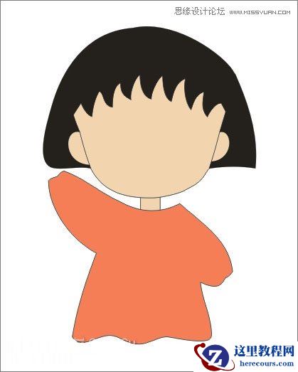 Coreldraw绘制樱桃小丸子儿童节插画