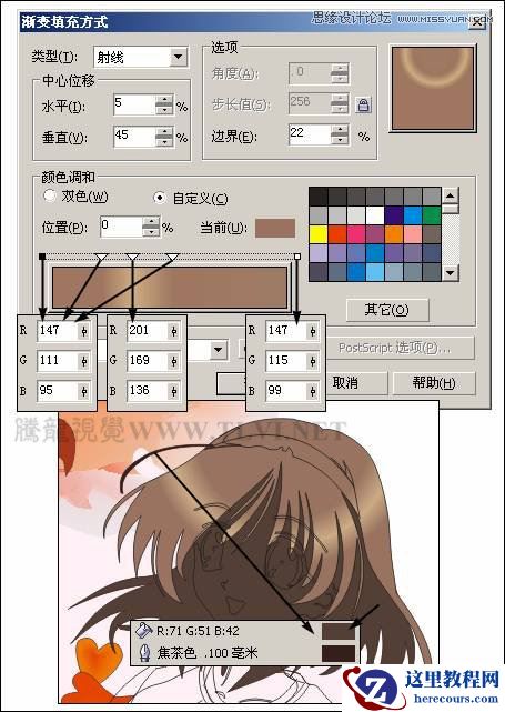 CorelDRAW绘制日式卡通美女教程