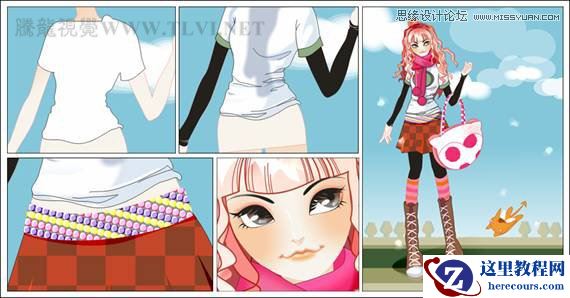 CorelDRAW绘制卡通风格的时尚美女教程