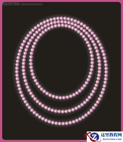 Coreldraw绘制一串发光的珍珠项链