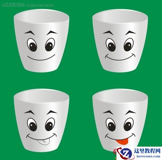 Coreldraw打造可爱俏皮的卡通杯子