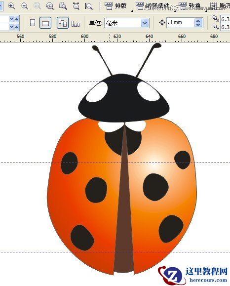 CorelDraw绘制逼真漂亮的七星瓢虫