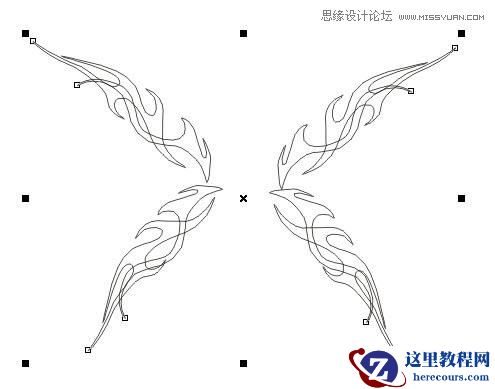 CorelDraw绘制时尚的蝴蝶花纹图案教程