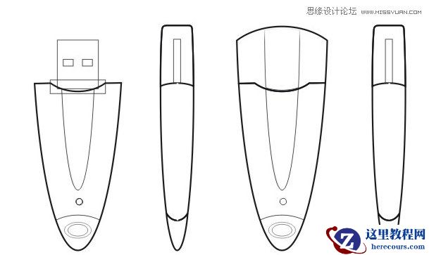 Coreldraw绘制质感效果的立体感U盘教程