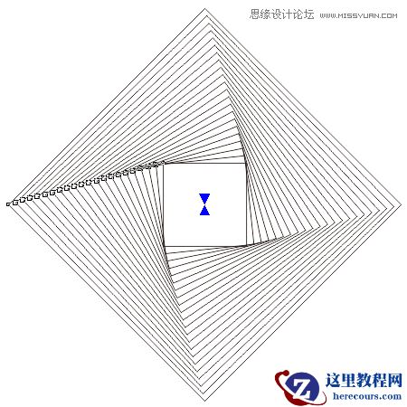 Photoshop简单制作抽象的同比缩放3维线条