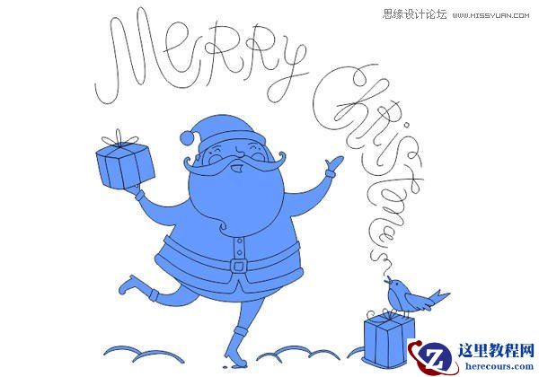 CorelDRAW绘制卡通风格的圣诞节插画