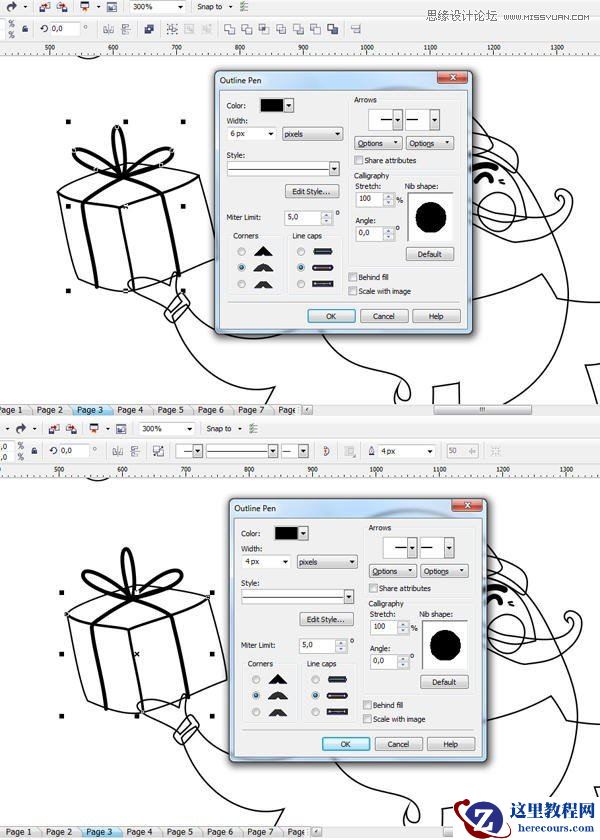 CorelDRAW绘制卡通风格的圣诞节插画