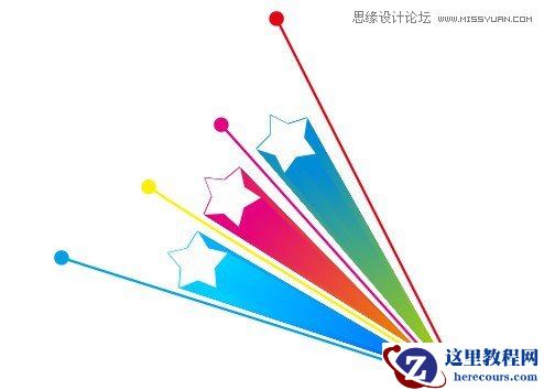 Coreldraw绘制带拖影效果的立体五角星