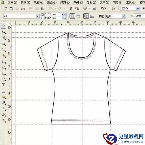 Coreldraw详细解析女士T恤的款式图画法