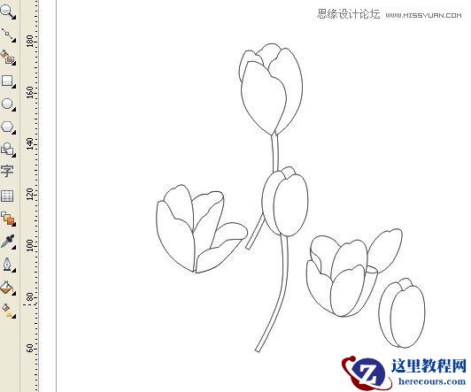 CorelDRAW绘制漂亮的花朵工笔画效果