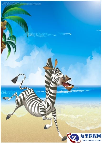 CorelDraw详细打造打造三维动感斑马