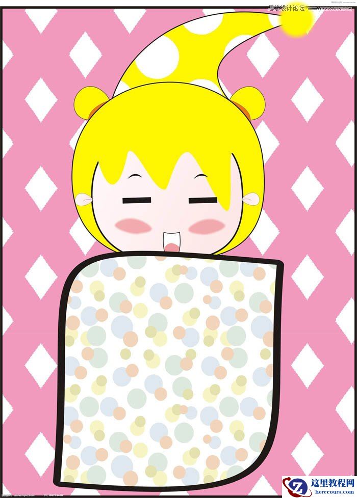 CorelDRAW基础教程：简单绘制可爱的娃娃